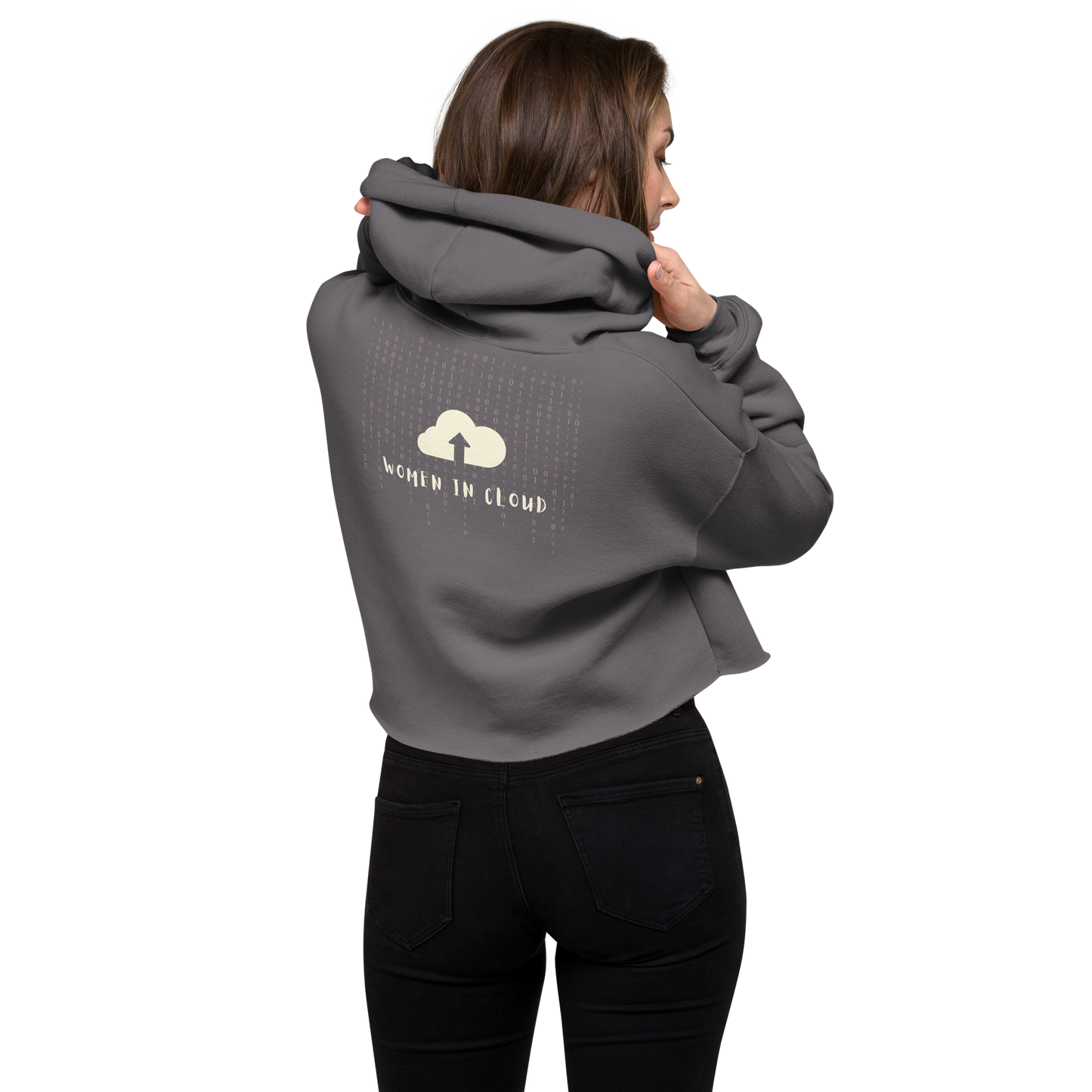 Women in Cloud- Crop Hoodie